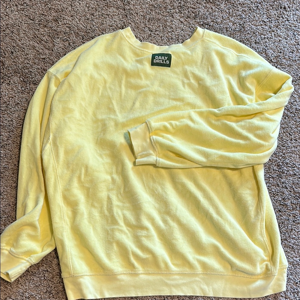 Daily Drills Yellow Terrycloth Sweatshirt